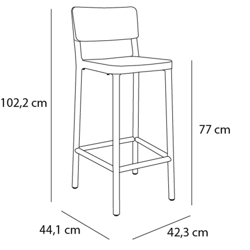 Lisboa Outdoor Bar Stool, 30.31", White