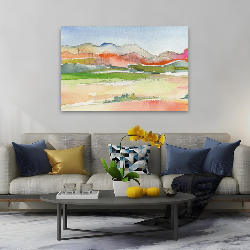 Contemporain et paysage de désert bohémien I, H 60 po x l 40 po