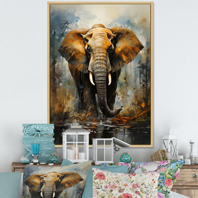 Éléphant élégant en mouvement III sur toile