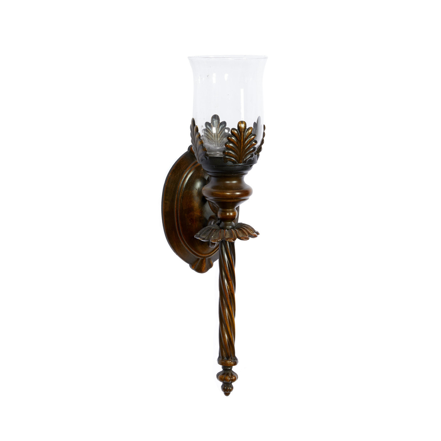 Fleur De Lis Living Metal Candle Leaf Indoor Outdoor Brown Wall Sconce with  Twisted Base \u0026 Reviews | Wayfair, image size:1500x1500