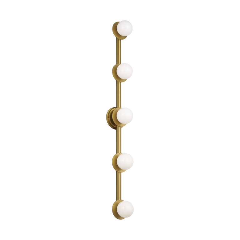 5 - Light Dimmable Vanity Light, Burnished Brass