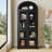 71.4" Arched Farmhouse Bookcase with Glass Doors, 15.8" Deep Wooden Display Cabinet for Living Room & Office-1912510435