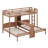 Twin Over Twin Over Twin Triple Bunk Bed With 2 Reading Lamp, 3-In-1 Beds With Desk And Storage Shelves, Headboard, Footboard-2104238952