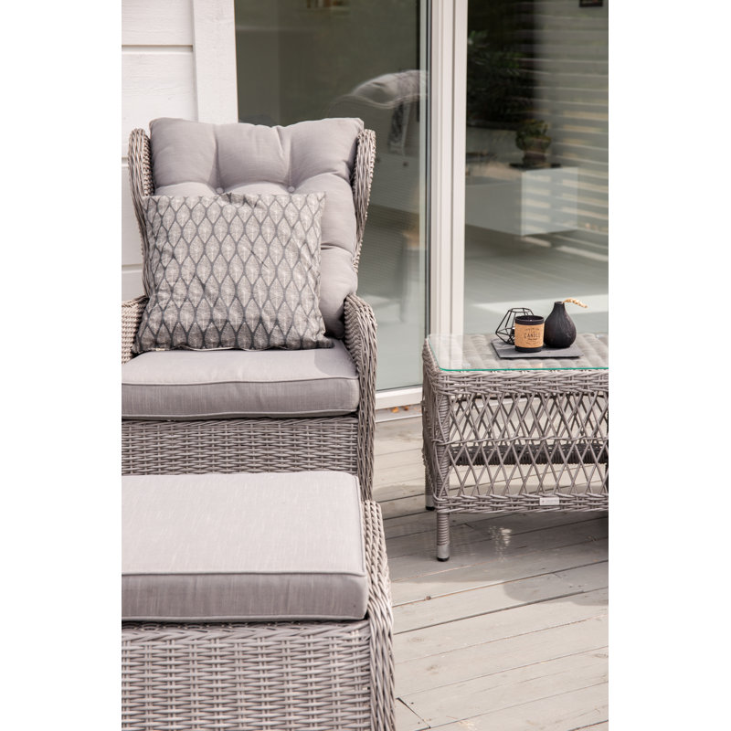 Demarcus Sun Lounger Set with Cushions and Table