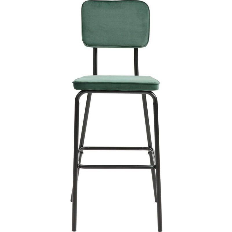 Desousa Upholstered Counter Stool with Metal Frame, Green