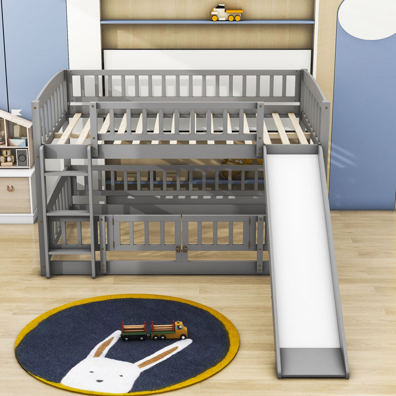 Lit superposé standard Gentjana par Harriet Bee, Double sur double, gris