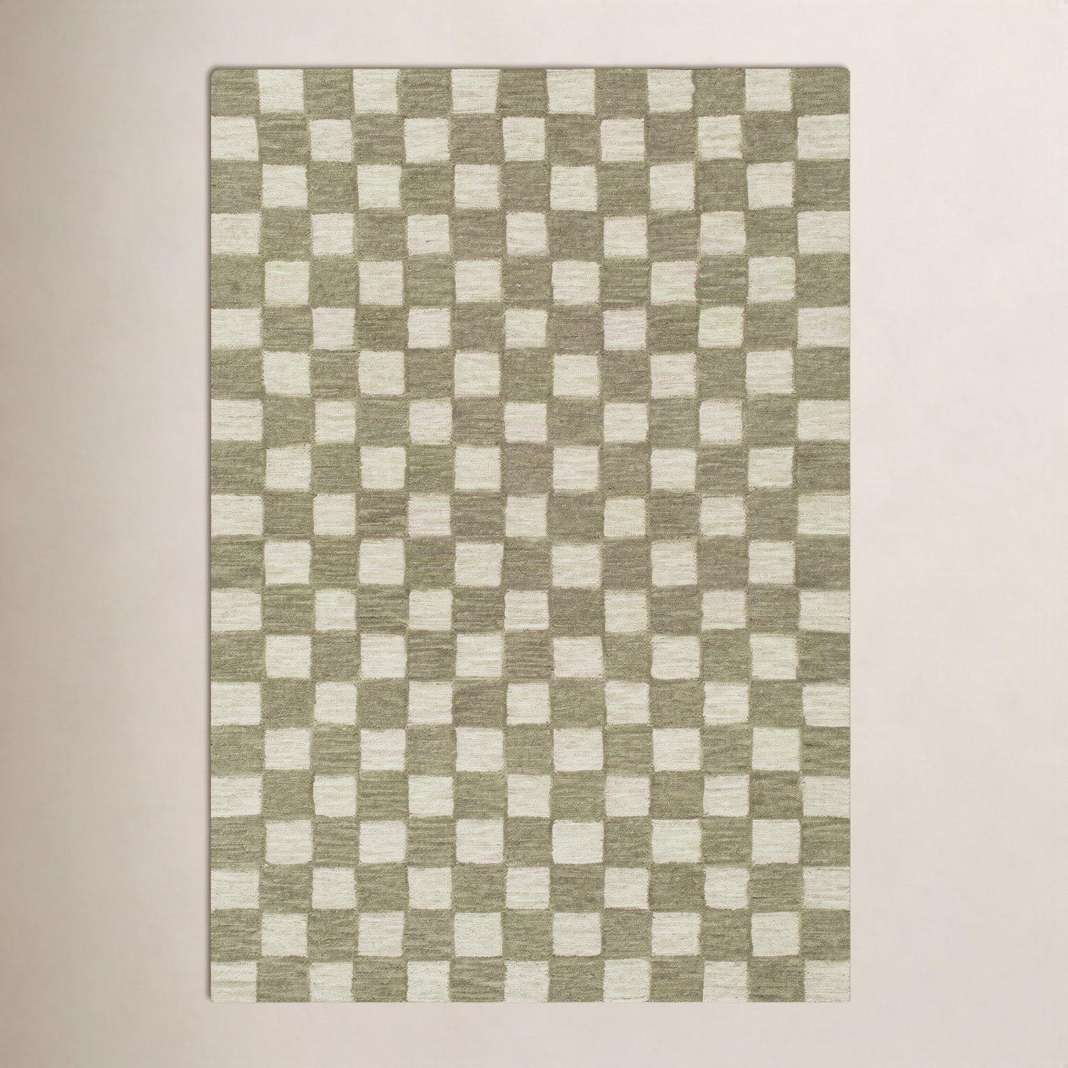 Wright Hand-Tufted Checkered Area Rug, Rectangle 8' x 10'