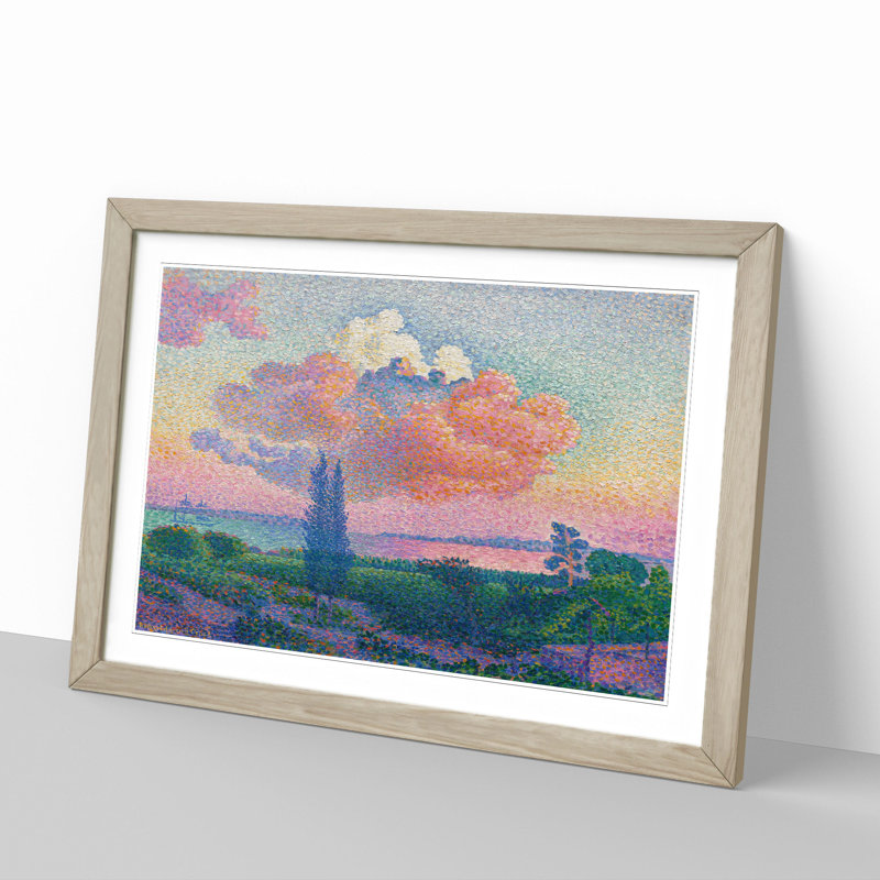 The Rose Cloud by Henri-Edmond Cross - Picture Frame Painting, 27cm H x 36cm W x 2cm D, Oak Framed