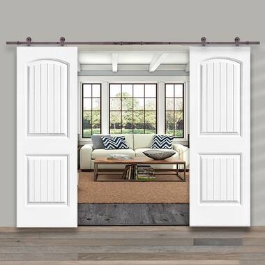 CALHOME 30 in. x 80 in. White Primed Composite Wood Barn Door Slab