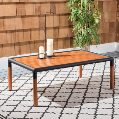 Rectangular Eucalyptus Solid Wood Outdoor Coffee Table , 41.7 " W 26 " D