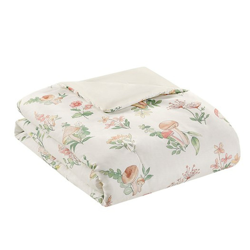 Microfiber Comforter Full/queen, Mushroom Pattern, Bedding Decor, Machine Washable Fabric