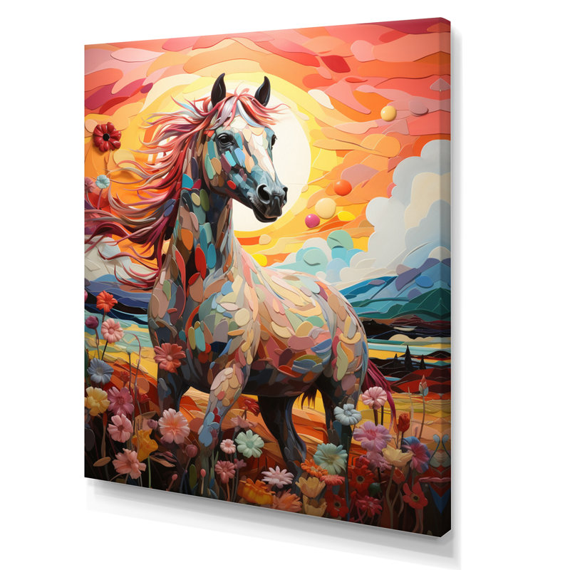 Carrousel de l'enfance I, reproduction sur toile Yorman, H 32 po x l 24 po x P 1 po, Toile tendue