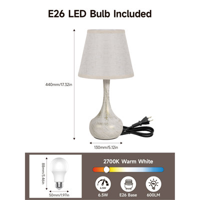 Touch Lamps for Nightstand Bedside Lamps Set of 2, 3 Way Dimmable Light for Bedoom, Desk, Living Room,Sofa Table(LED Bulbs Included)