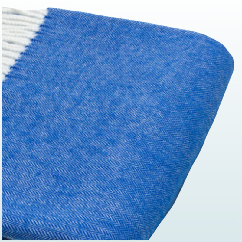 Jeté en peluche à chevrons Trio, Bleu / blanc, L 59,73 po x l 49,74 po