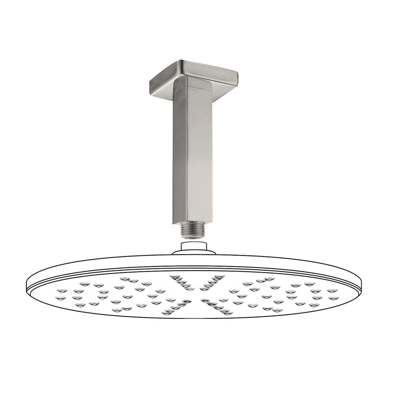 Bras de douche carré en laiton à fixation au plafond 4 po Topcraft, composants de douche universels pour pomme de douche à effet pluie