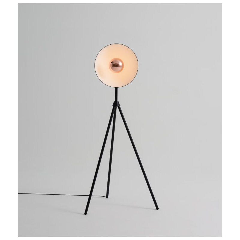 Apollo Floor Lamp, Black/Black Wood