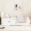 Structure de lit simple avec détails blanc crème - Élégante pièce maîtresse de la chambre à coucher à 2 tiroirs