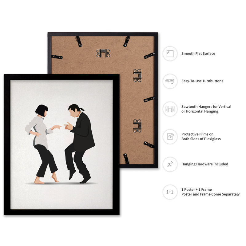 Pulp Fiction Twist Dance No1, Black Framed, Poster, 24"H x 32"W