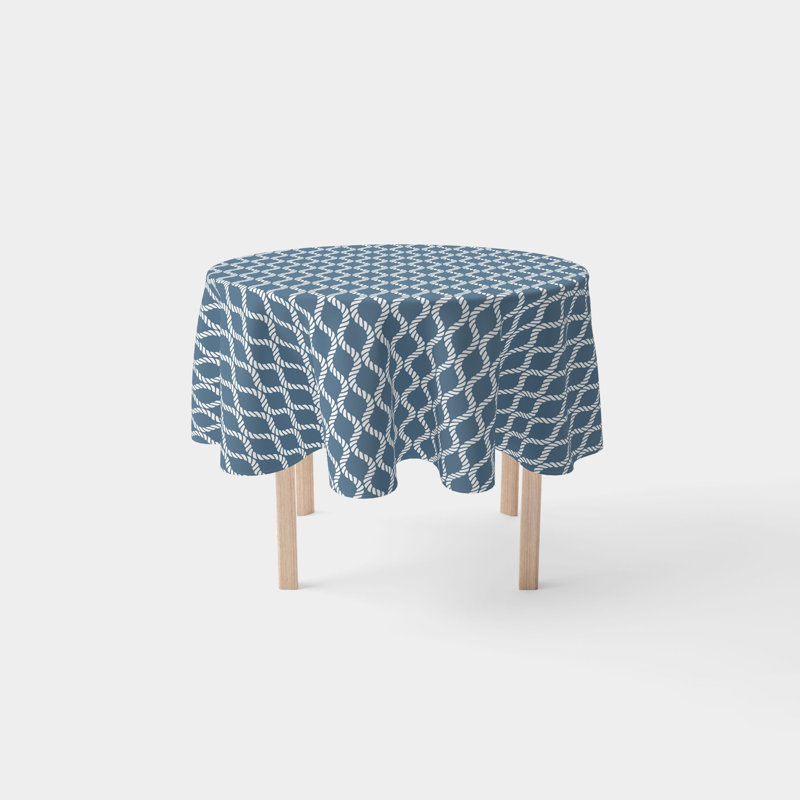 Nautical Wavy Ropes Tablecloth, 84" x 84"