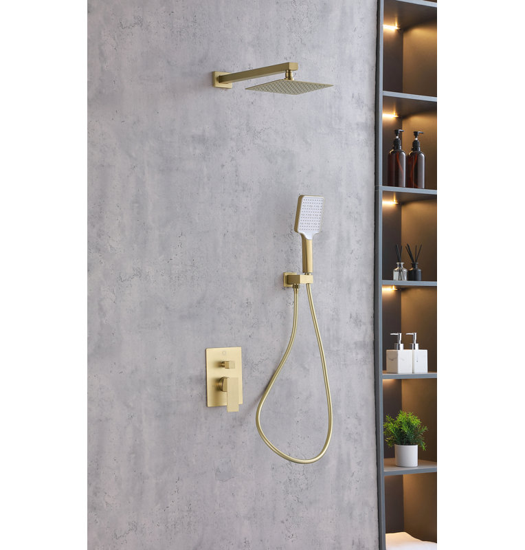 Petar Pressure-Balanced All-In-One Kit with Rough in-Valve, Brushed Gold