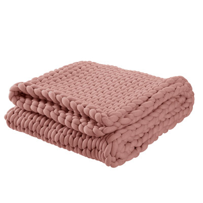 Vellux Weighted Blanket, Chunky Oversized Knit, Acrylic/Polyester