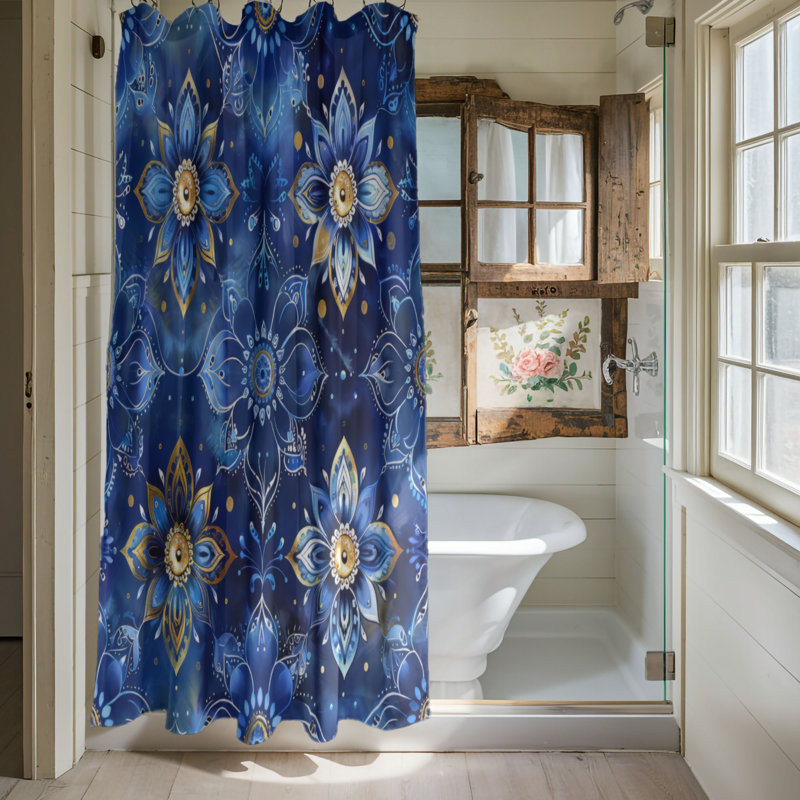 Boho Chic Patterns - Premium Shower Curtain, 74"H x 71"W