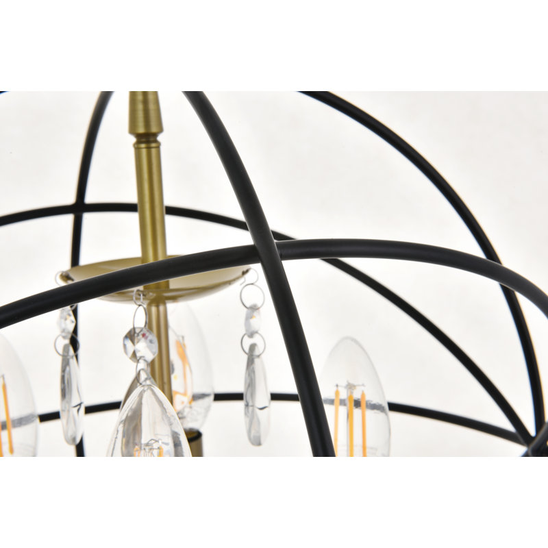 Mayo Unique Globe Pendant, Brass, 17.6" H x 16" W x 16" D, 4 Lights