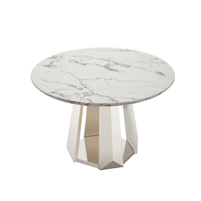 47" Round Marble Dining Table