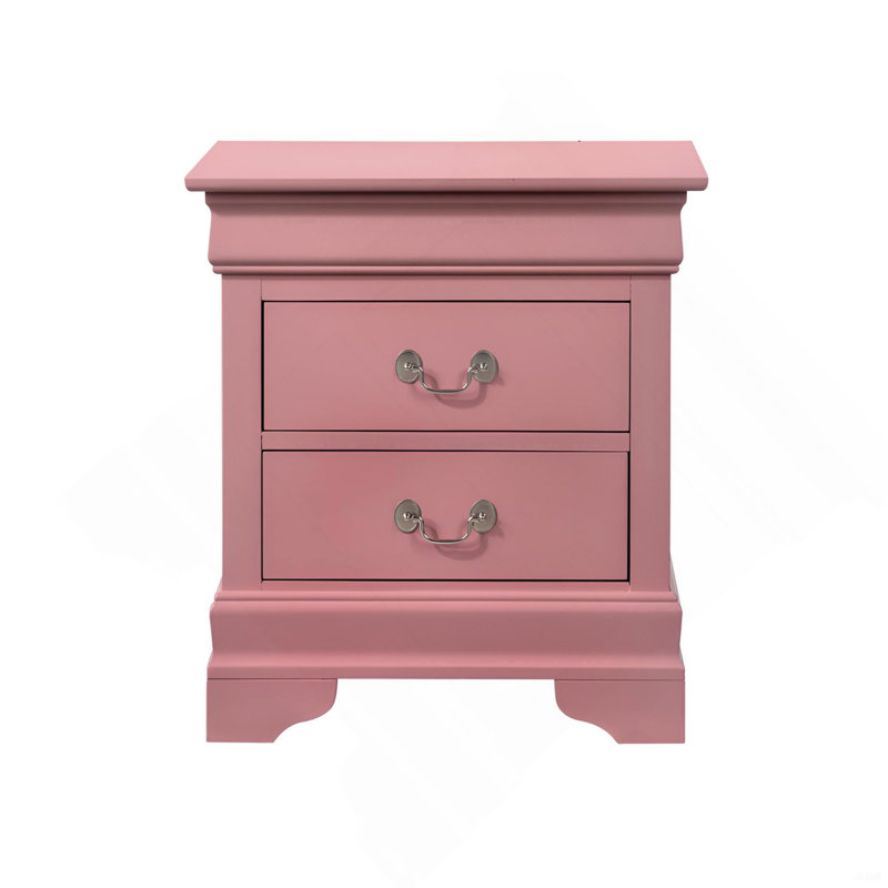 Charmante table de chevet traditionnelle rose, Rose