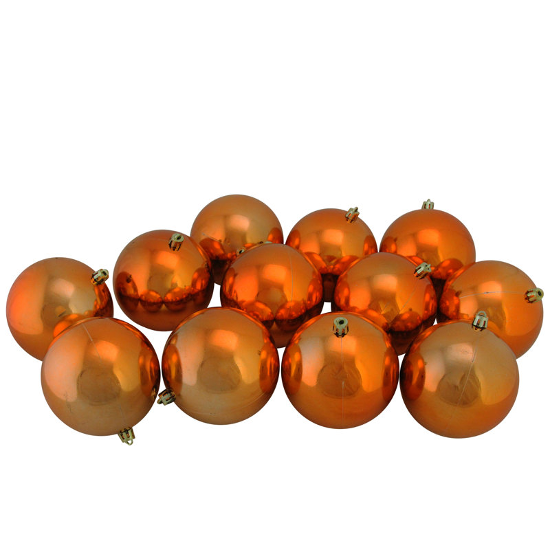 Boule de Noël brillante incassable, Orange brûlé