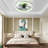 Ceiling Fans with Lights Dimmable LED Embedded installation of thin modern ceiling fans, 6 speed options-448454014