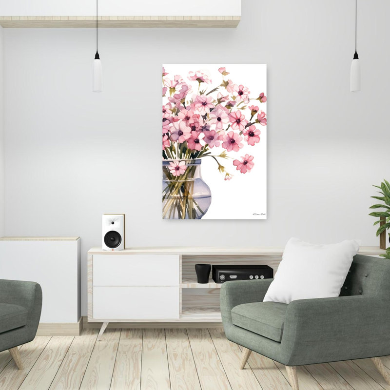 Ensemble de fleurs roses 1 délicat art floral contemporain, H 36 po x l 24 po