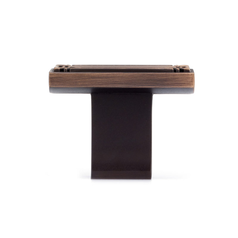 Expression Rectangle Knob, Brushed Oil-Rubbed Bronze
