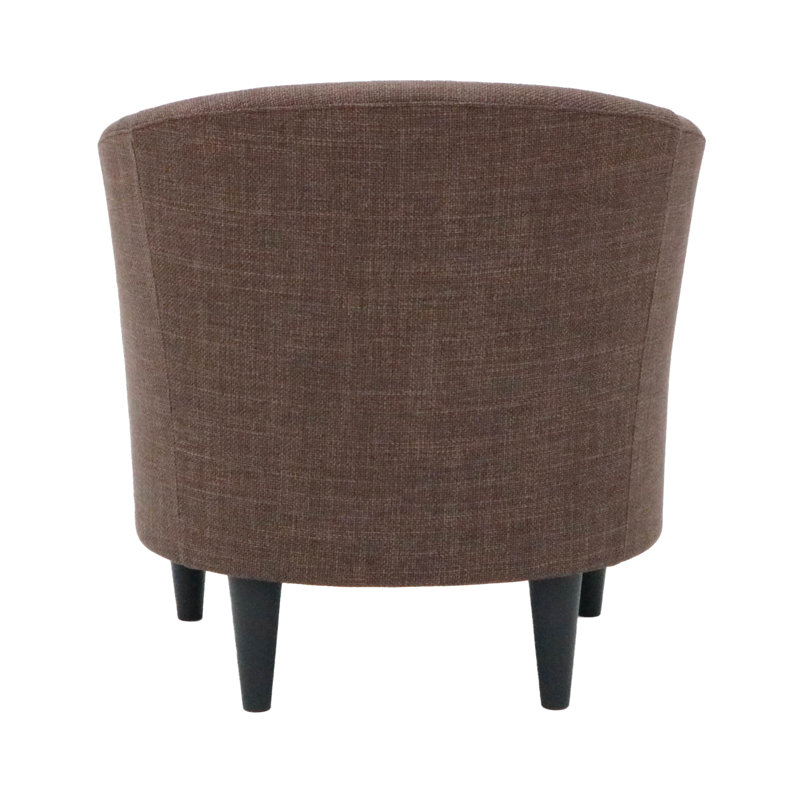 Kronos Upholstered Barrel Chair, Black, Brown Polyester Blend
