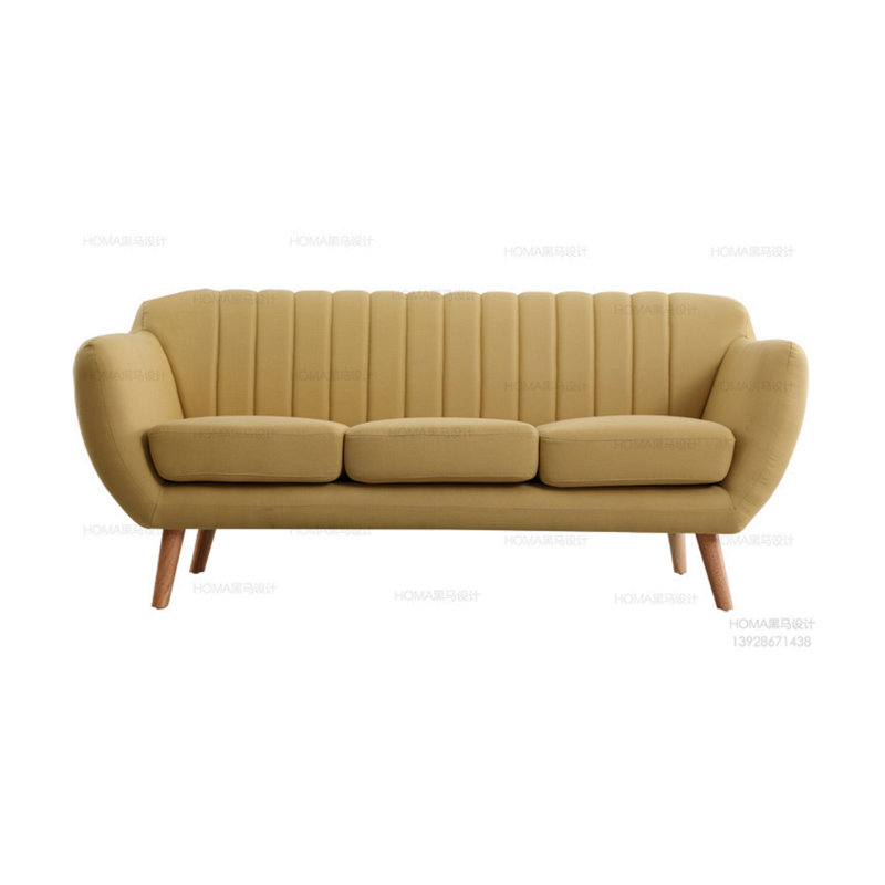 Canapé Villalba, Lin jaune de Naples, H 33,5 po x l 59,7 po x P 33 po, 2