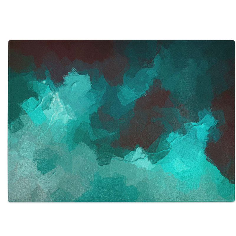 Glass Moody Clouds in Abstract Chopping Board, 28.5 cm W x 20 cm L