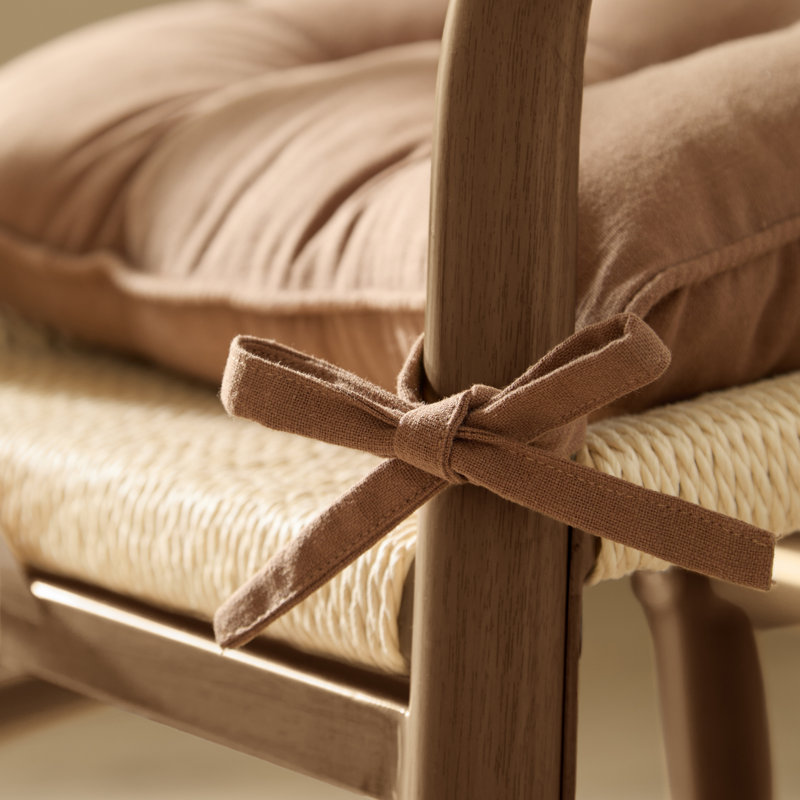 Slub Cotton 2 Pack Seat Pads, Brown
