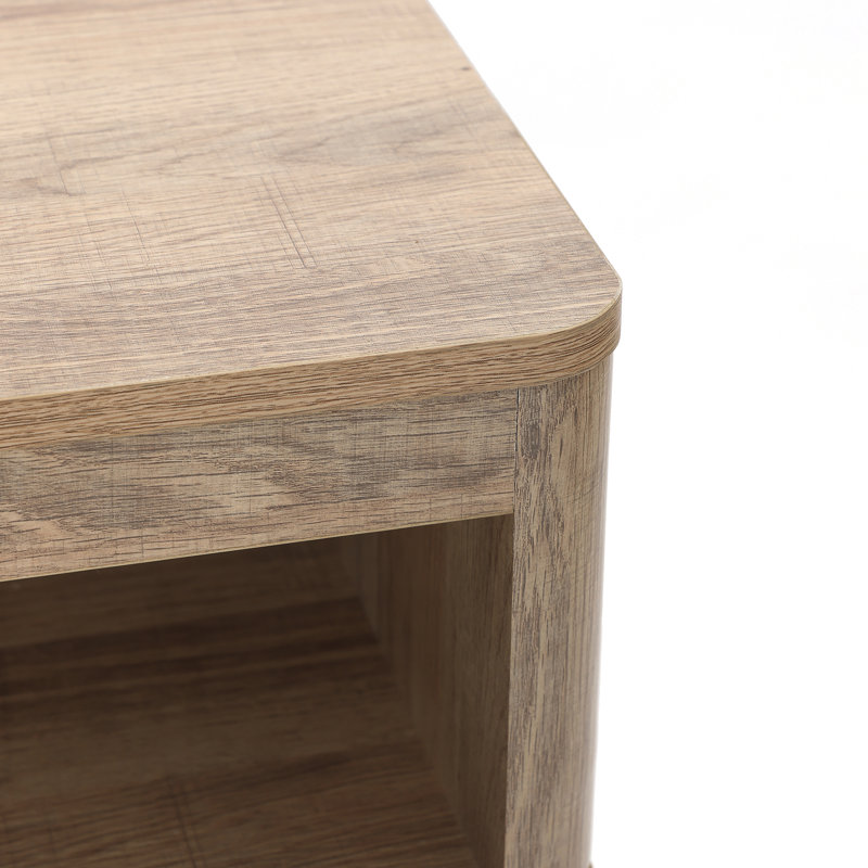 Natural Finish Wave-Patterned Manufactured Wood 3-Drawer 1-Door Bathroom Storage Cabinet