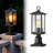 16" Outdoor Post Lights, Pole Lamp for Outside, Lamp Post Light Fixture with Pier Mount Base, Matte Black