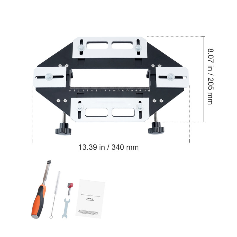 Ensemble de gabarit de charnière de porte réglable - Gabarit de travail du bois en alliage d'aluminium pour une mortaise précise et une installation de serrure