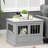 Triple Doors Small Dog Crate, And Functional, Grey Kennel End Table, For Dogs,