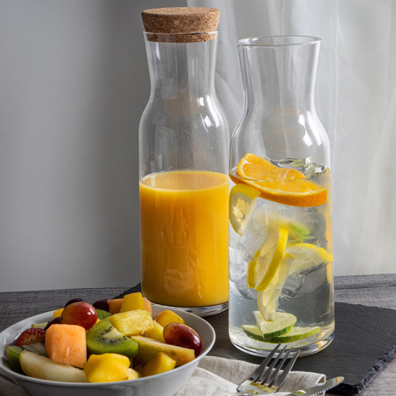 Bormioli Rocco Aquaria Glass Carafe with Cork Lid
