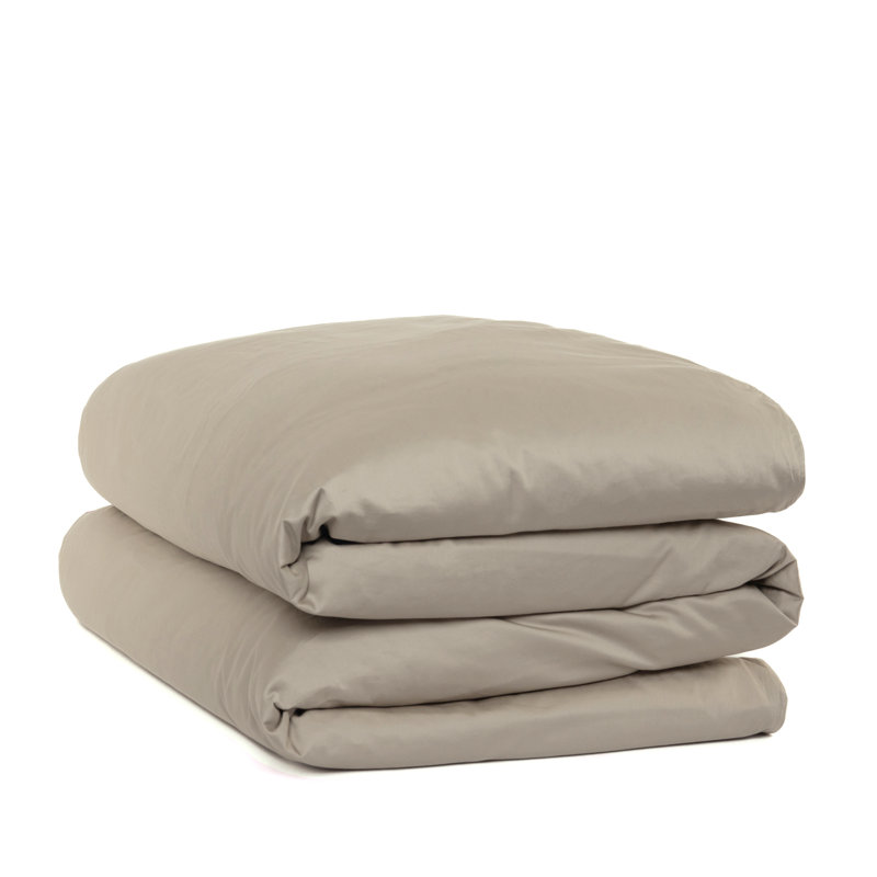 Cotton Percale Duvet Cover, Dune, King Duvet Cover