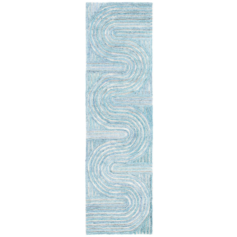 Stalvey Hand Tufted Performance Abstract Rug, Runner 2'3" x 8'