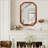 Rectangular Solid Wood Mirror with Rounded Corners in Yellowish Brown (20x30)-1834341655