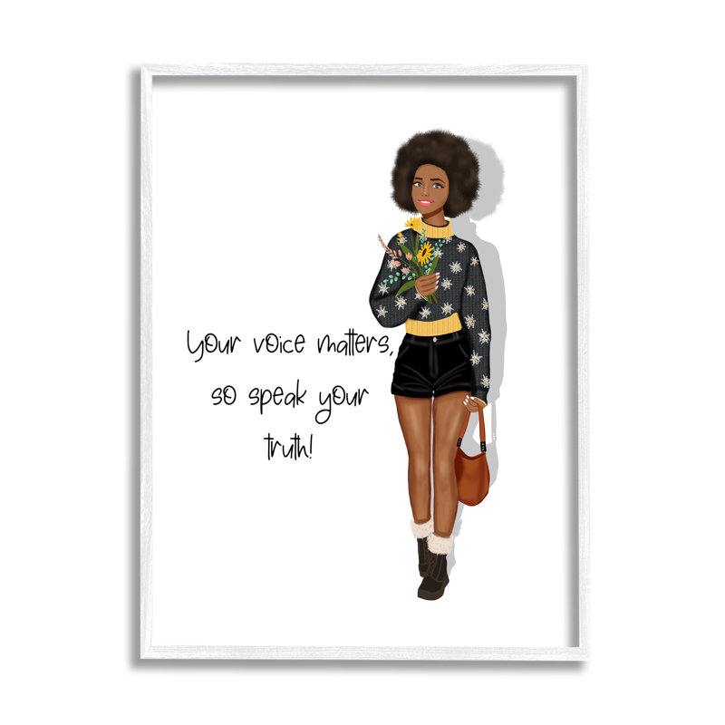 Bb-548-«Speak Your Truth Expression» encadrée sur bois par Saba Rauf, Giclée encadrée blanc bord de mer