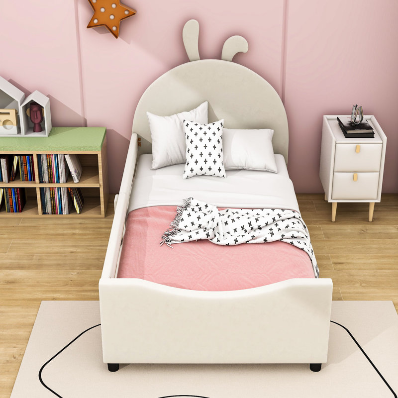 Lit plateforme tapissier Allinah, Beige