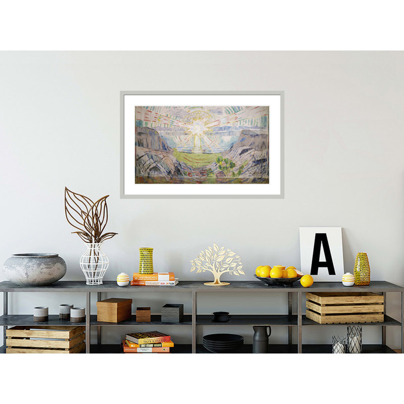 «The Sun» par Edvard Munch - impression giclée encadrée, 27.22" H x 41.5" W