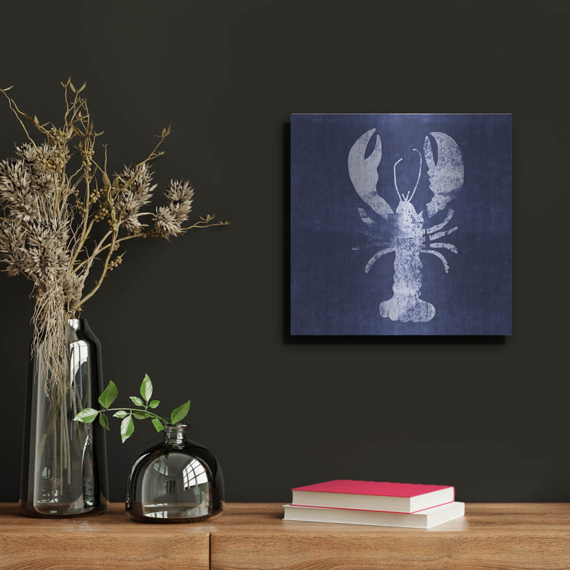 «Indigo Lobster» par Linda Woods, H 12 po x l 12 po