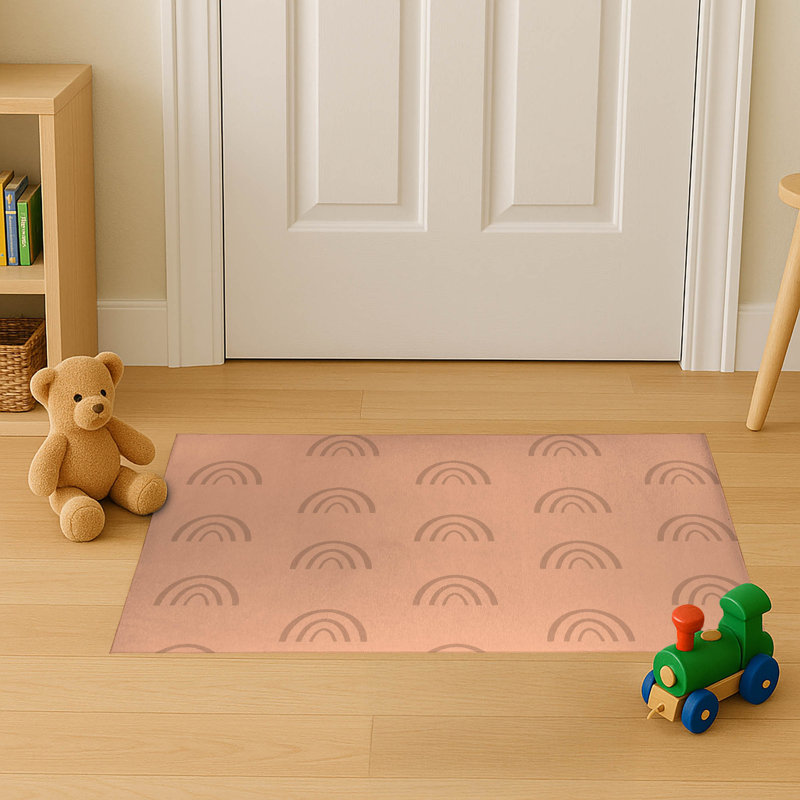 Plain Bows Match Indoor Doormat, Peach, 60" W x 36" L